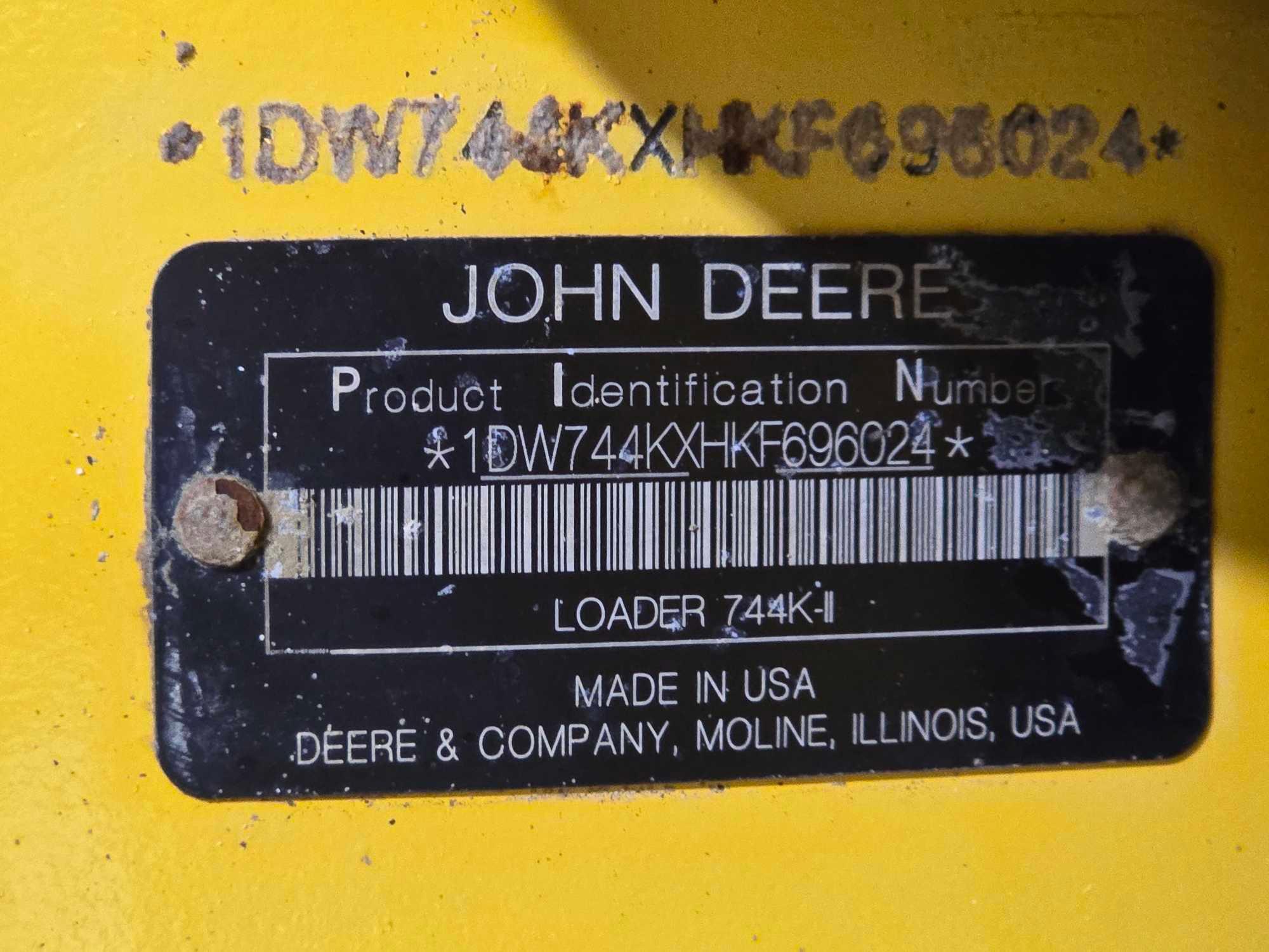 2019 John Deere 744K-II Wheel Loader