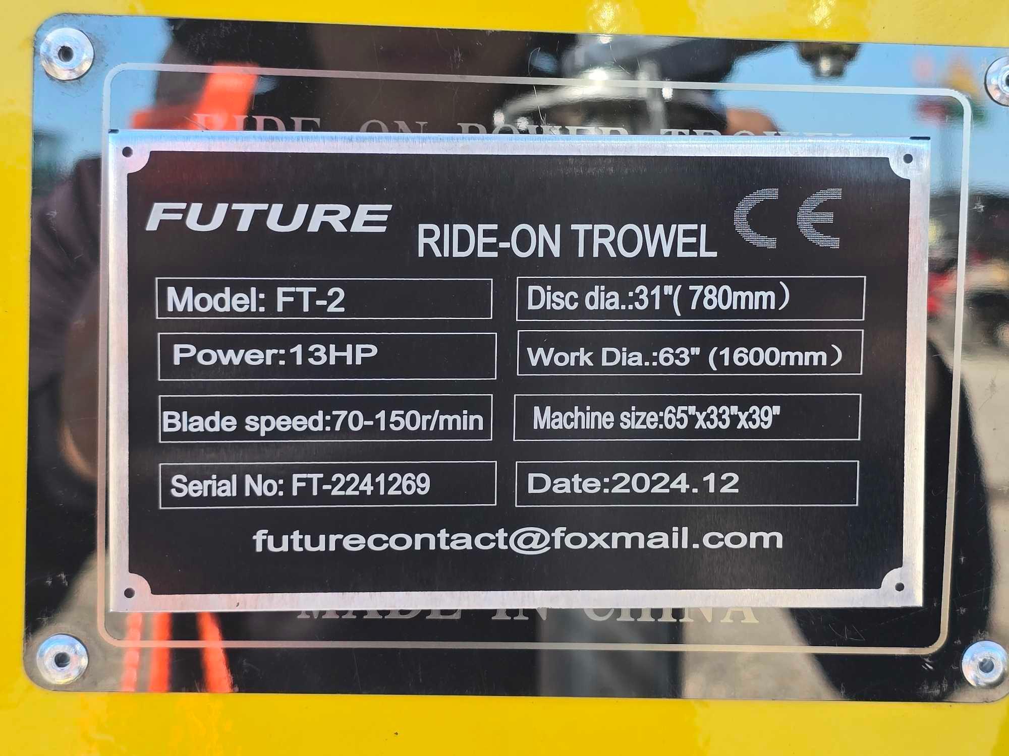 NEW/UNUSED 2025 Future FT-2 Ride On Trowel