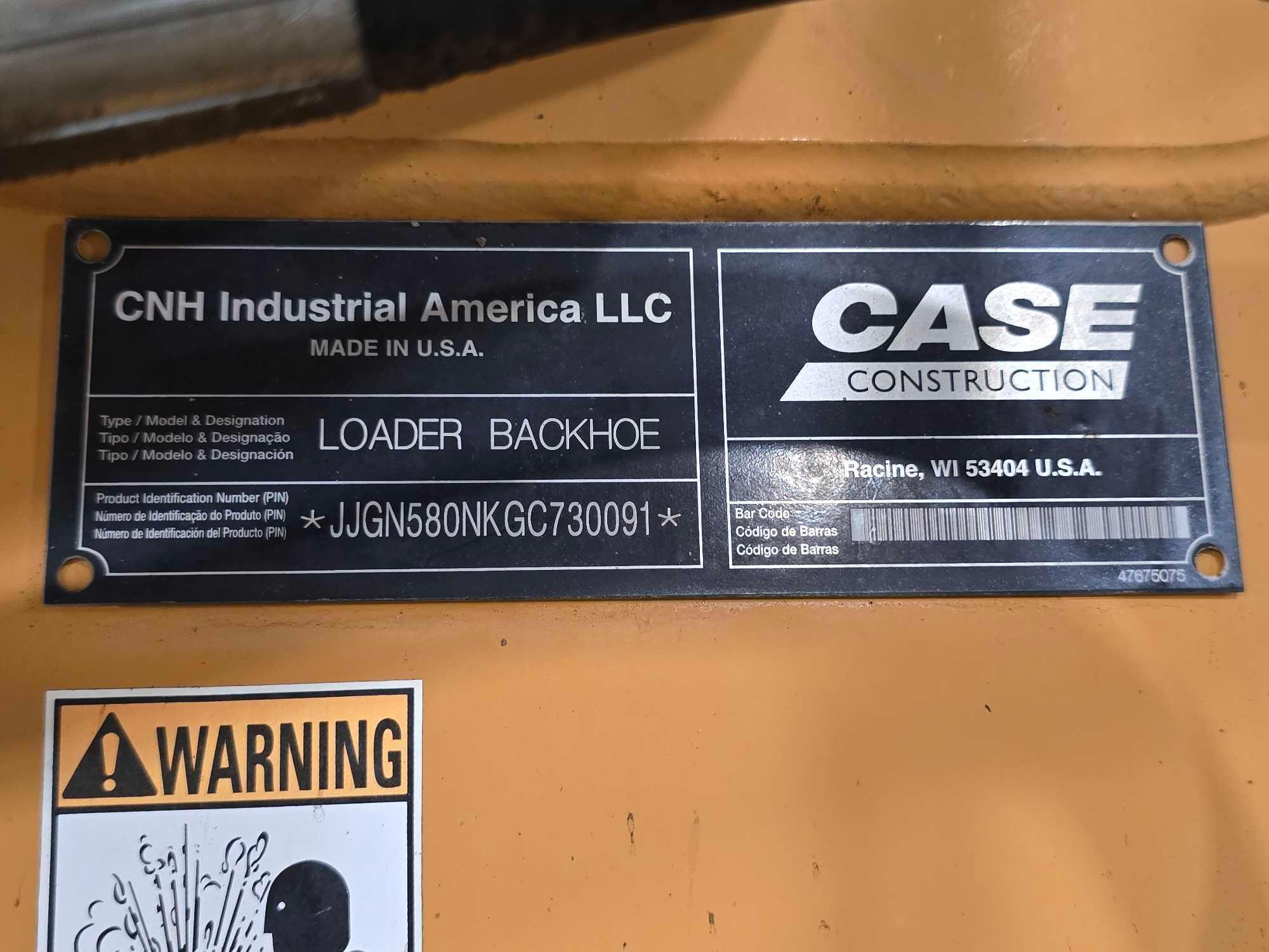 2016 Case 580N Backhoe Loader