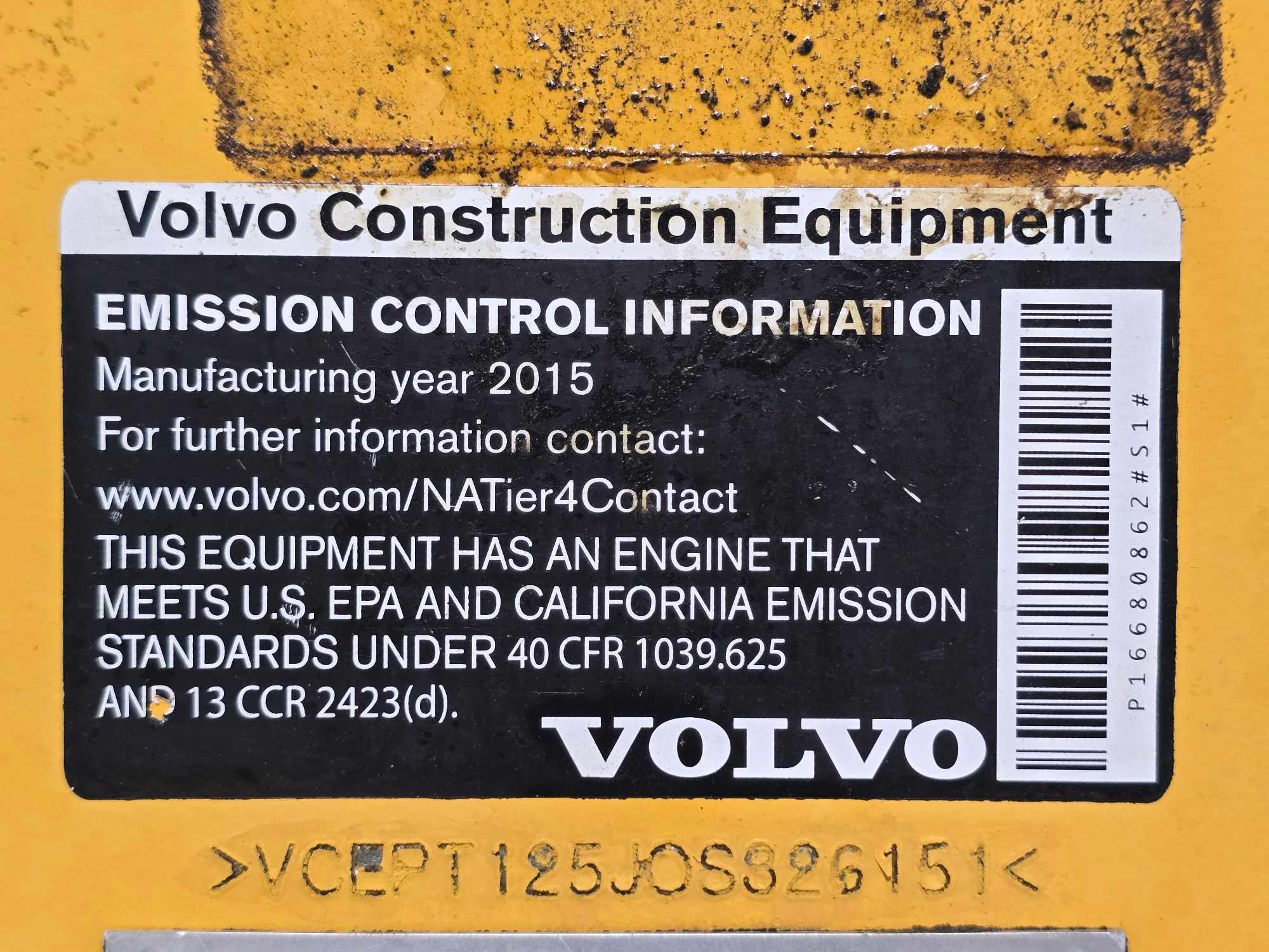 2015 Volvo PT125 Pneumatic Roller Compactor