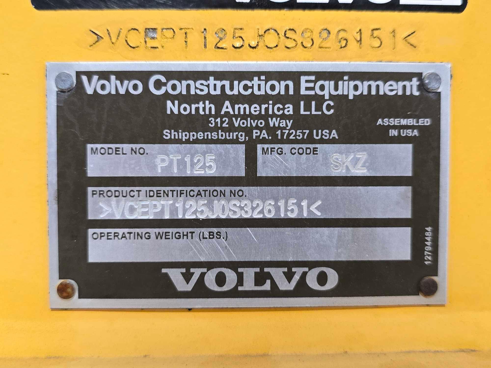 2015 Volvo PT125 Pneumatic Roller Compactor