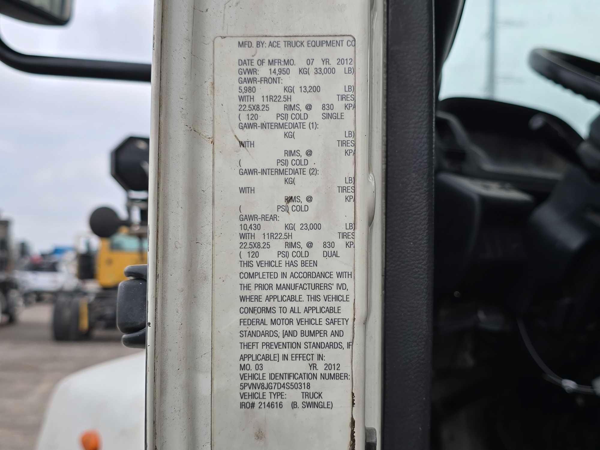 2013 Hino 338 Single Axle Dump Truck