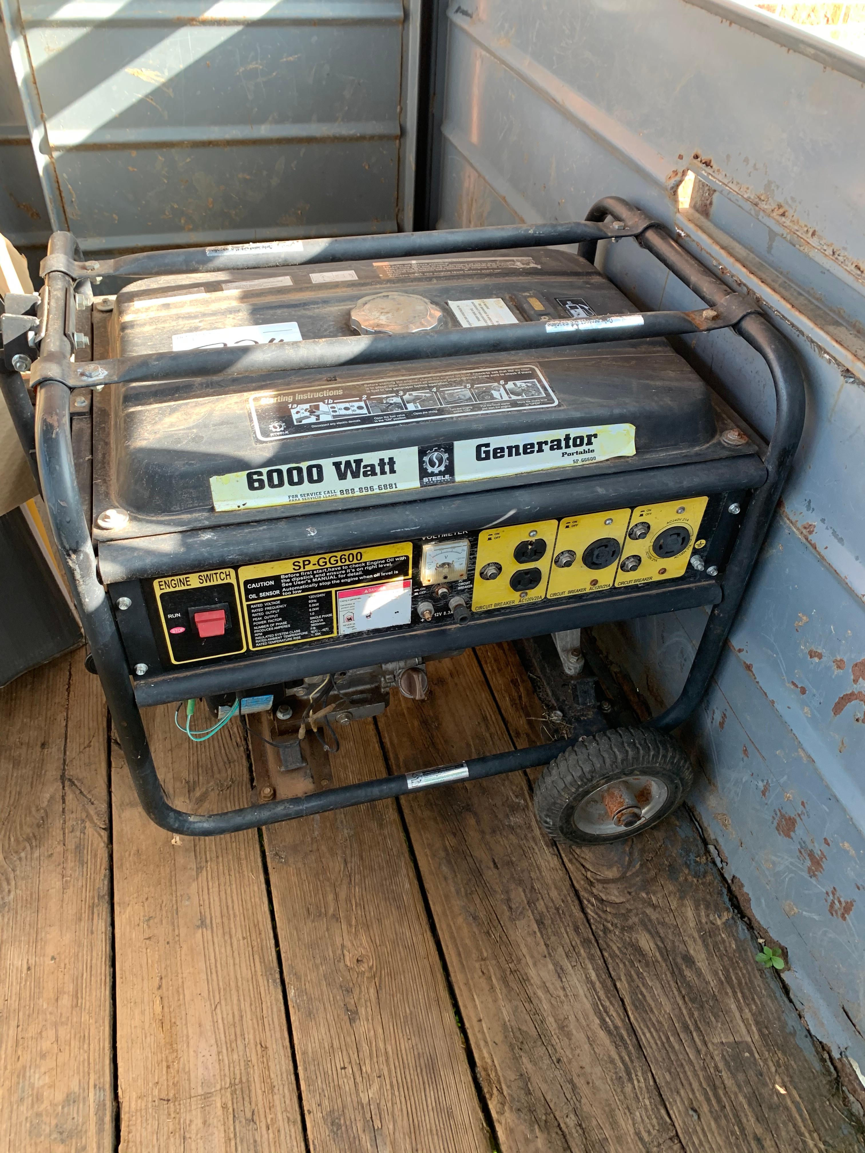 Steele Portable 6000 Watt Generator