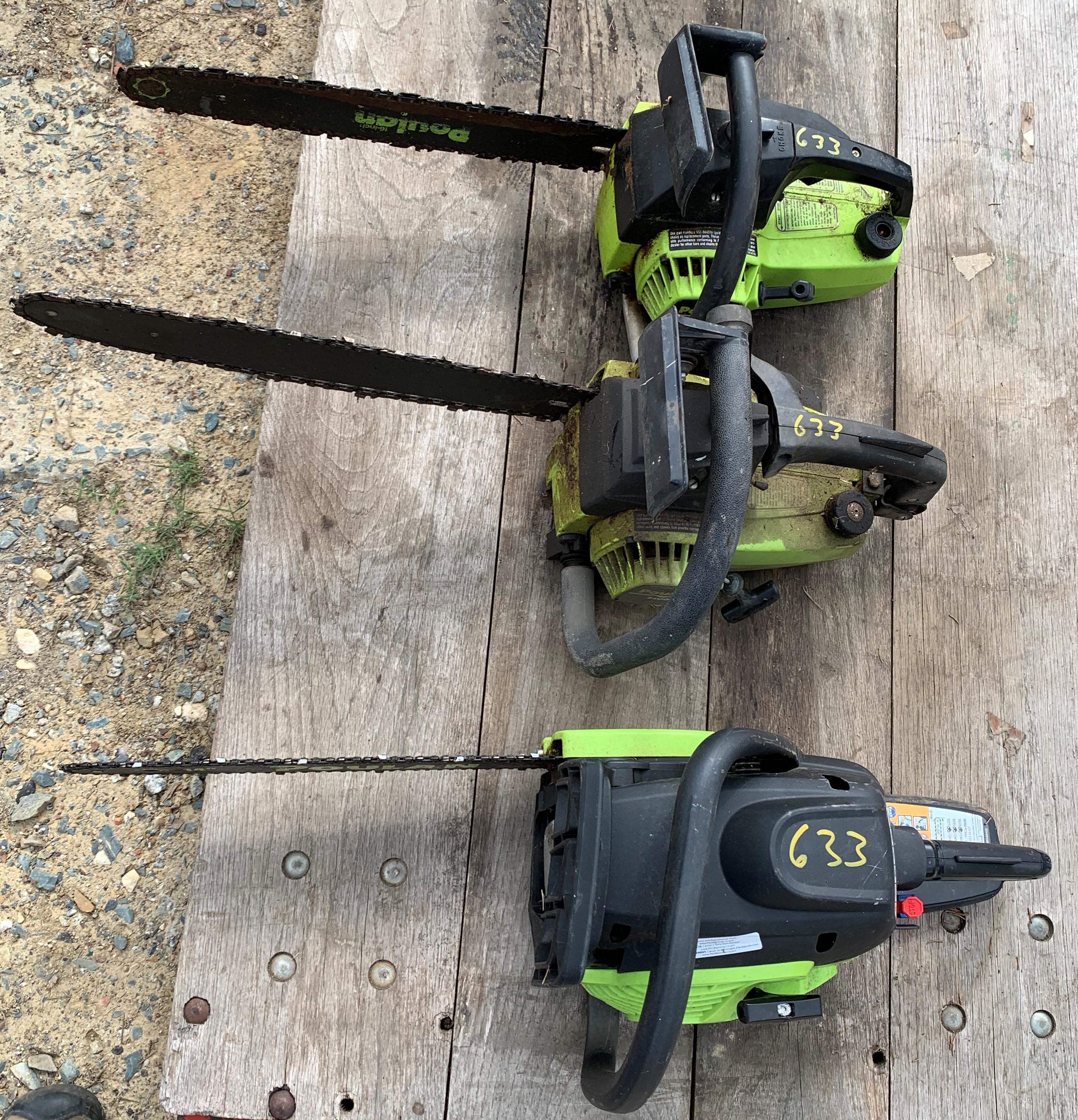 (3) Poulan Chainsaws