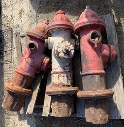 Lot of 3 Fire Hydrants - Missing Caps