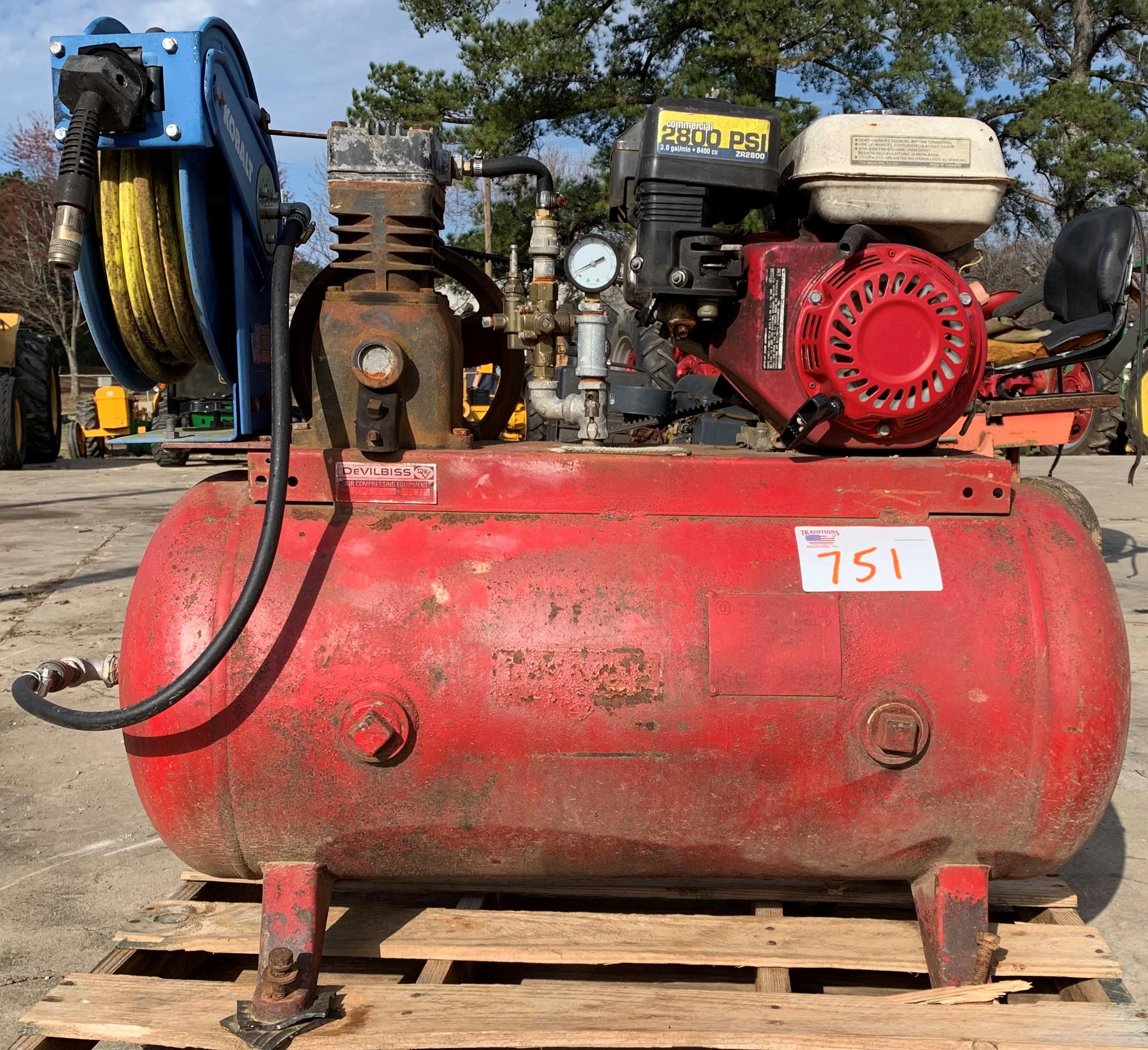 Gas 2800 PSI Air Compressor with hose reel