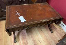 MAHOGNAY LEATHER TOP COFFEE TABLE