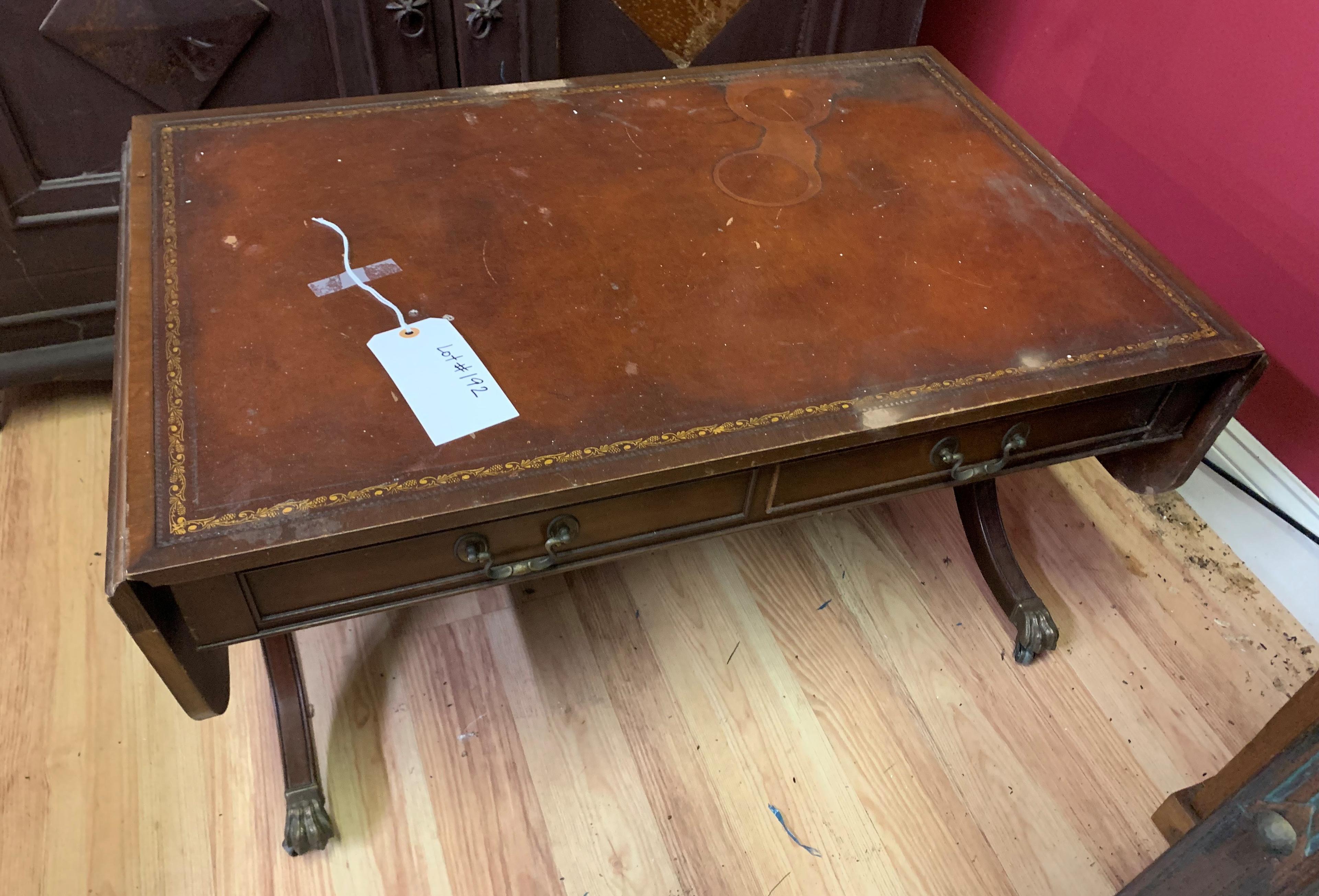 MAHOGNAY LEATHER TOP COFFEE TABLE