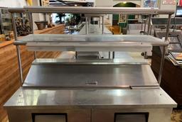 TRUE STAINLESS COOLER PREP BAR W 2 TOP SHELVES