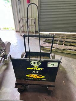 Black cart on wheels 33x24