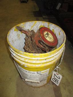 Bucket with (2) Chain Falls