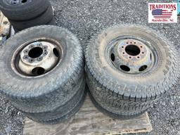 Set of 6- 8 Lug Dodge Wheels and LT235/85R16 Tires