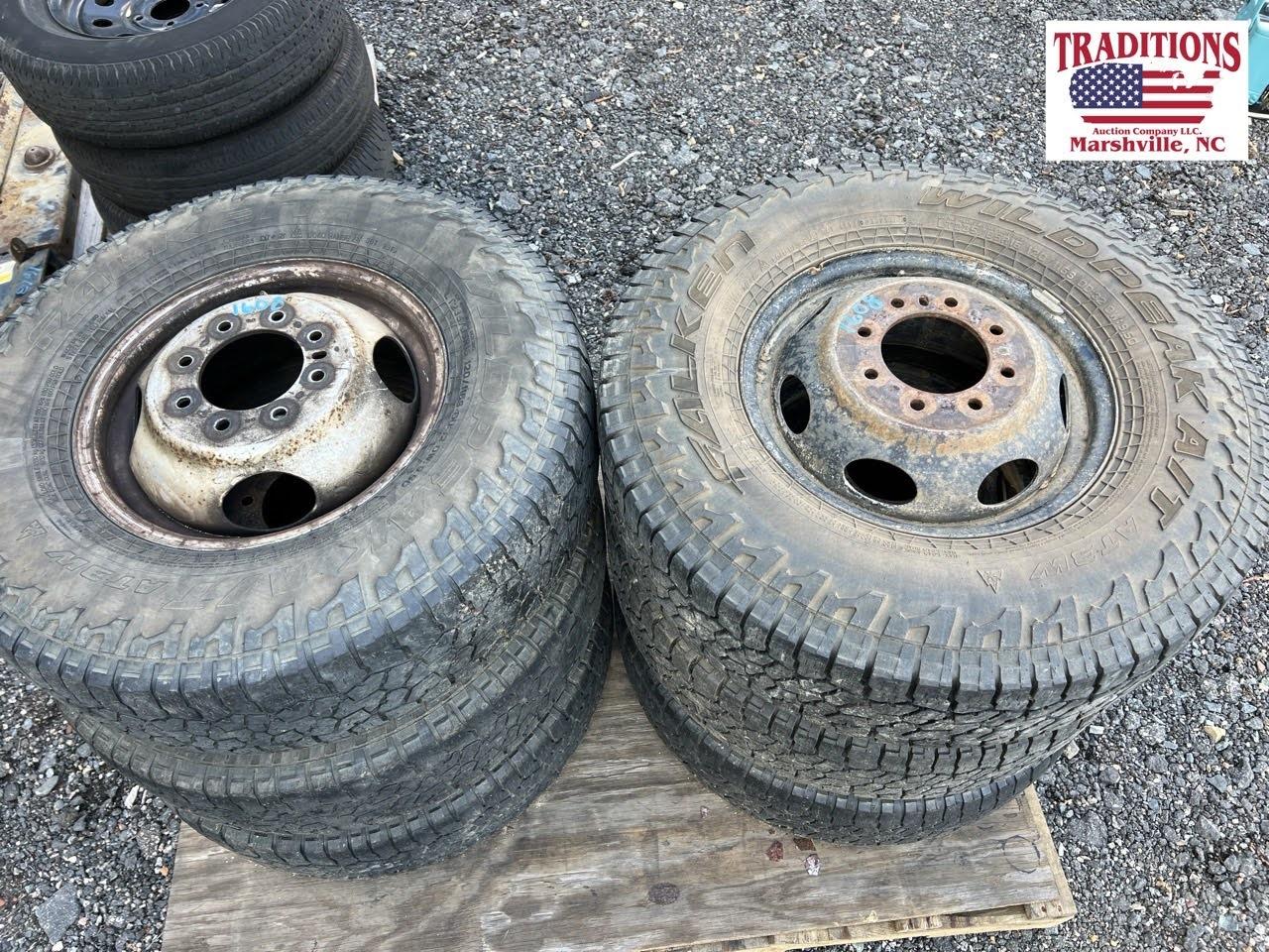 Set of 6- 8 Lug Dodge Wheels and LT235/85R16 Tires