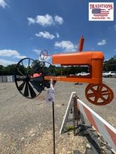 Orange Tractor Whirligig