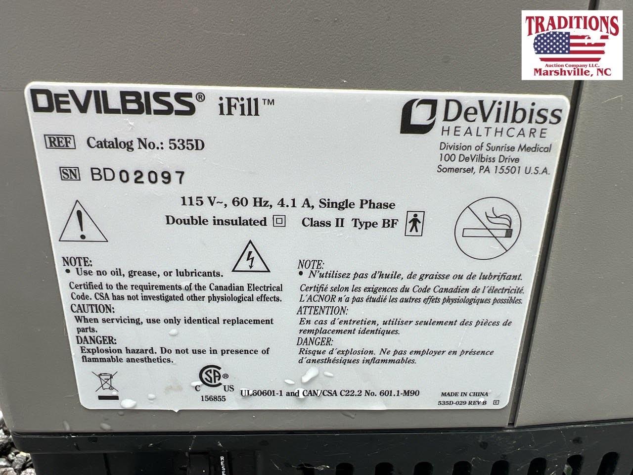 DeVILBISS Personal Oxygen Station w 3 Tanks