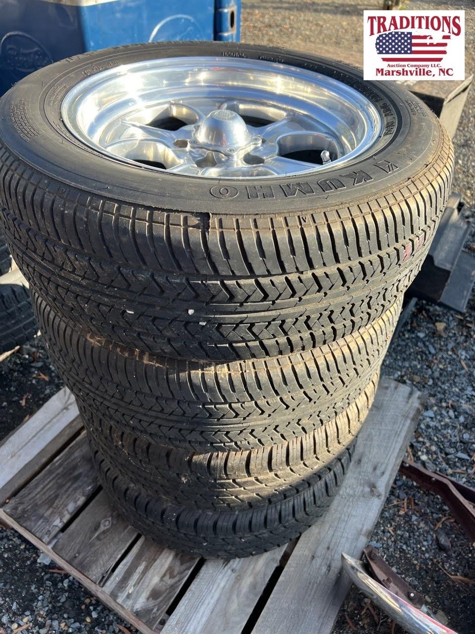 Set of 4 5 Lug American Racing Wheels with Tires