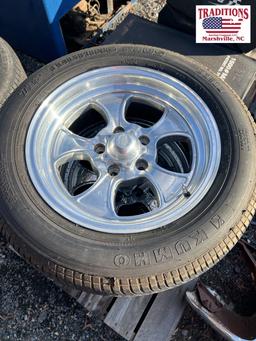 Set of 4 5 Lug American Racing Wheels with Tires