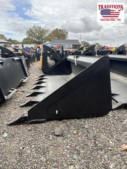 78" Bucket with Teeth Skid Steer Attachment