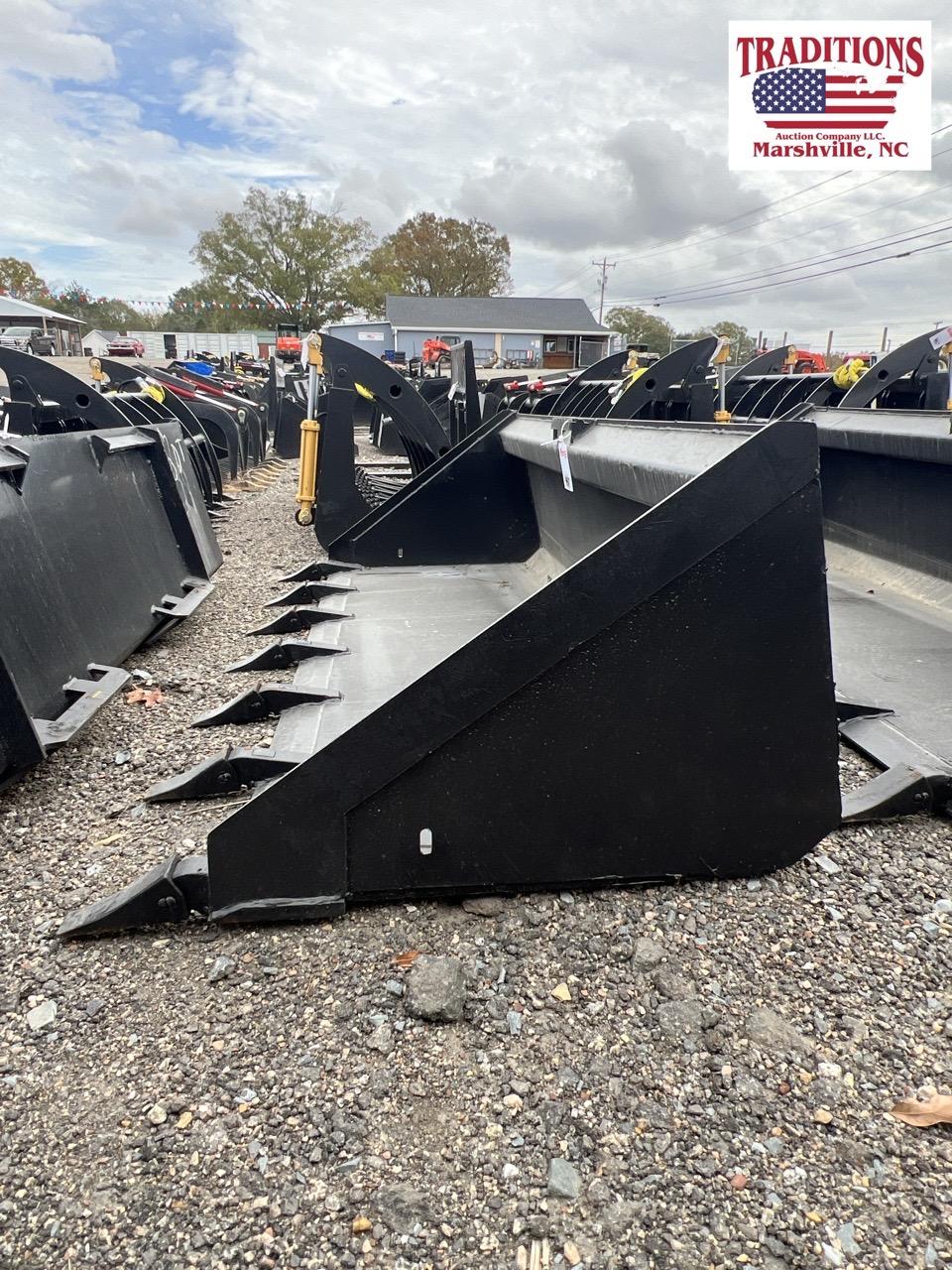 78" Bucket with Teeth Skid Steer Attachment