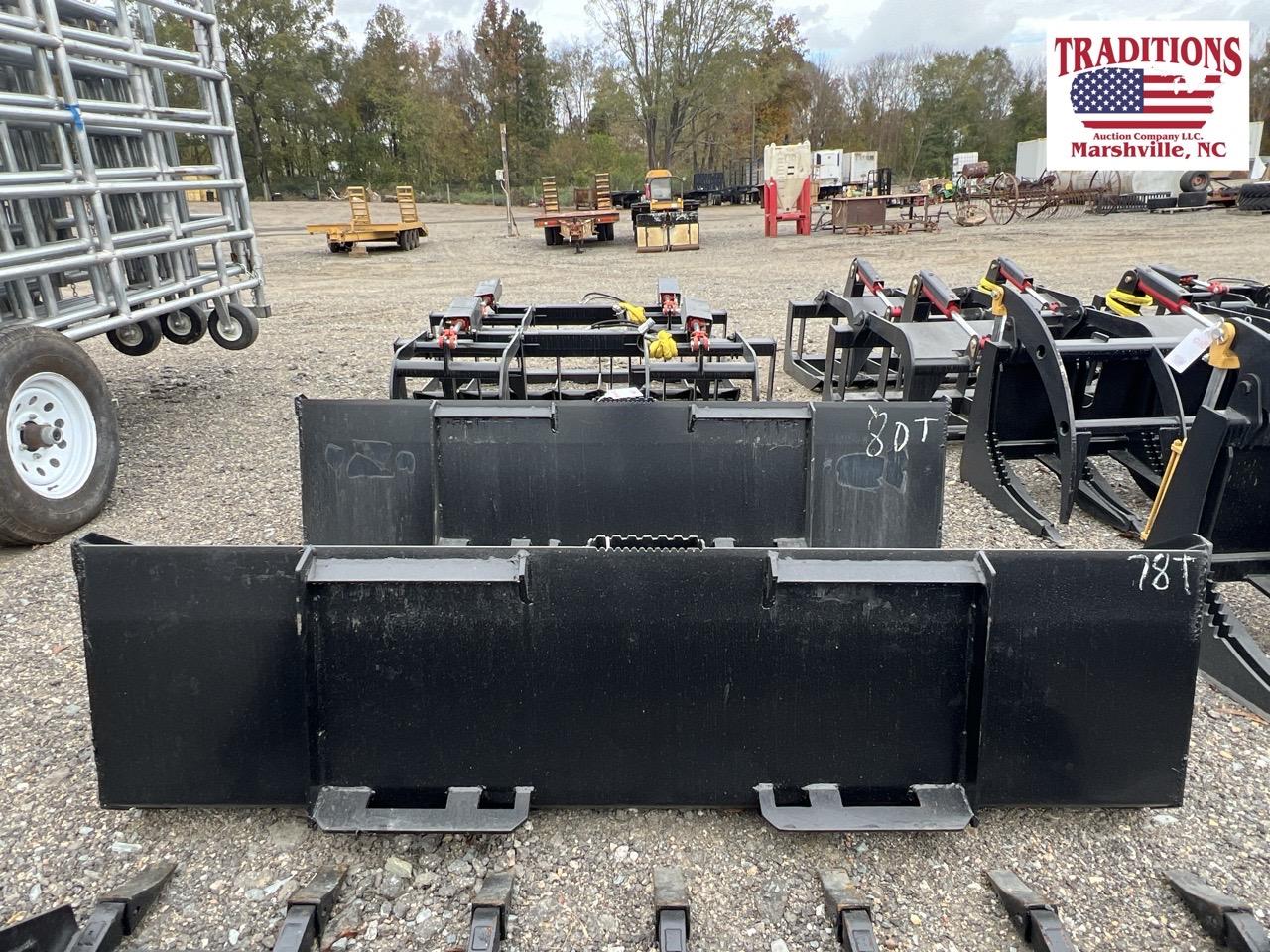78" Bucket with Teeth Skid Steer Attachment