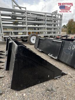 78" Bucket with Teeth Skid Steer Attachment
