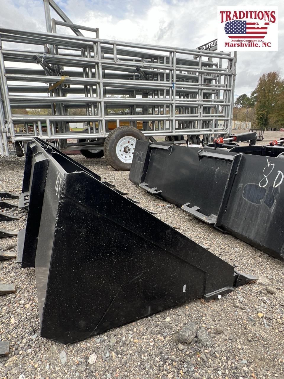 78" Bucket with Teeth Skid Steer Attachment