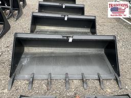 78" Bucket with Teeth Skid Steer Attachment