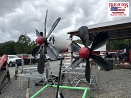 Airplane Whirligig -  Red, White, and Black