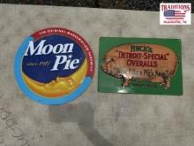 Moon Pie & Finck’s Overalls Metal Signs