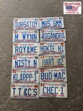 Mixed lot of 12 Personalized NC Tags