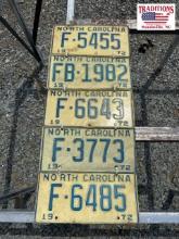 Lot of 5 1972 NC Tags