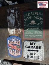 Lot of 4 Metal Signs