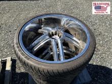 Set of 4 10 Lug Multi Fit Chrome Wheels w Tires