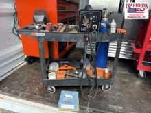 Rolling cart w Chicago Electric MIG 170 Welder &