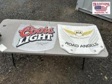 2 Metal Race Car Hood Advertisements 28x22each