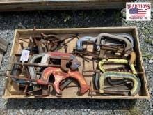 Pallet Lot: Assorted C clamps & Pipe Cutters