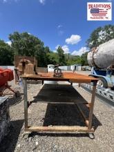 Steel Table on Casters/Vise