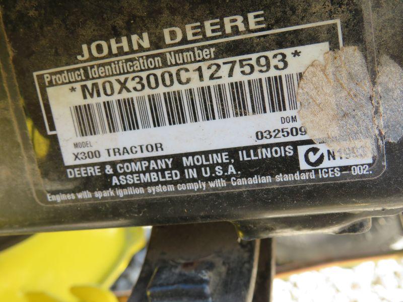 JD X300 LAWN MOWER