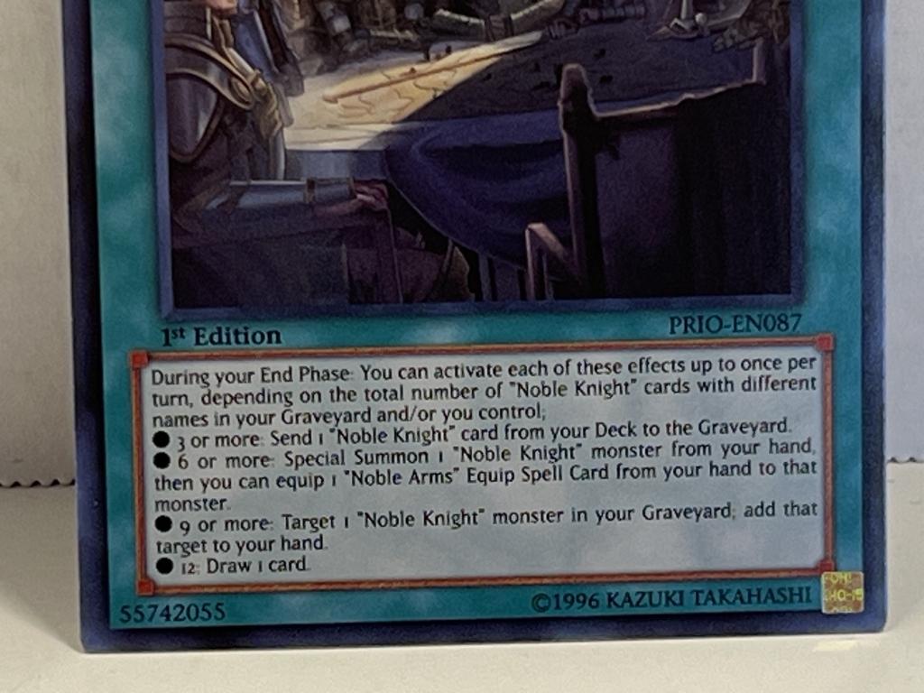 1996 Yu GI Oh Noble Knights of the Round Table