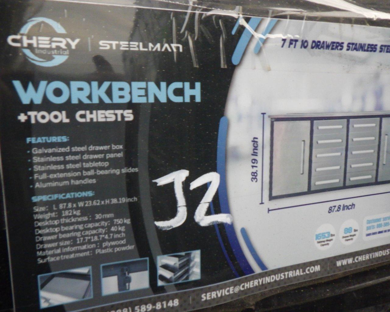 UNUSED STEELMAN 7' 10 Drawer Stainless Steel Workbench