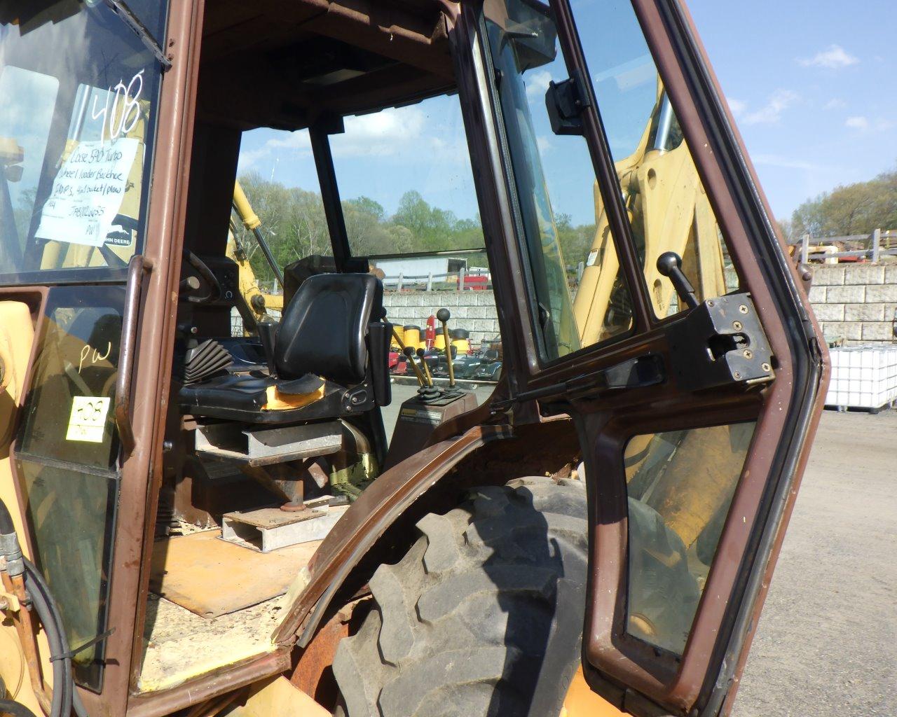 CASE 590 Turbo Wheel Loader Backhoe   EROPS   4 in 1 Bucket   Plow   4x4 s/