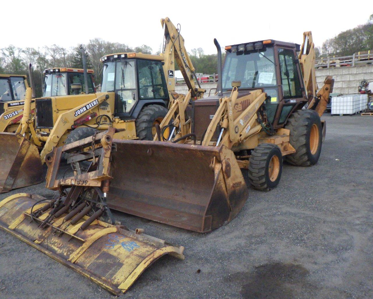 CASE 590 Turbo Wheel Loader Backhoe   EROPS   4 in 1 Bucket   Plow   4x4 s/