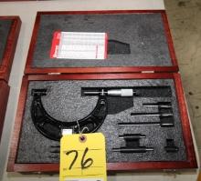 OUTSIDE MICROMETER, STARRETT MDL. 224 AARLZ SERIES, 0 to 4" range,  Interch