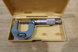 LOT OF OD MICROMETERS (2): (1) Mitutoyo Mdl. 115-153 , 0 - 1" x .0001" Spherical Anvil, (1) Mitutoyo