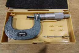 LOT OF OD MICROMETERS (2): (1) Mitutoyo Mdl. 115-153 , 0 - 1" x .0001" Spherical Anvil, (1) Mitutoyo