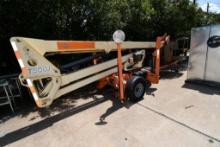 TOWABLE ELECTRIC BOOM LIFT, JLG MDL. T500J, boom length 50', 12 v., w/ built in charger, HOM 471,