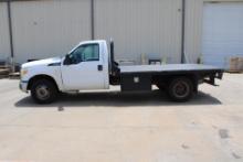 2011 FORD F-350 FLAT BED TRUCK, dually, gasoline, auto. trasmission, 11' bed, VIN: 1FDRF3G68BEB96623