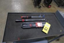 LOT OF CLICKER STYLE MICROTORK WRENCHES, CRAFTSMAN, 3/8" - 1/2" drive