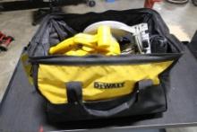 LOT OF BATTERY OPERATED HAND TOOLS, DEWALT, w/ bag