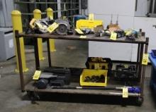 LOT OF WORK TABLES (2): metal & wood (Note: 2-week delay removal)